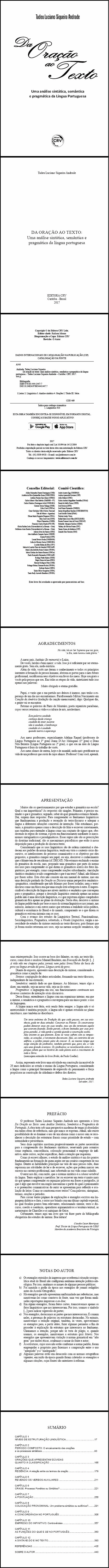 DA ORAÇÃO AO TEXTO:<br> uma análise sintática, semântica e pragmática da língua portuguesa